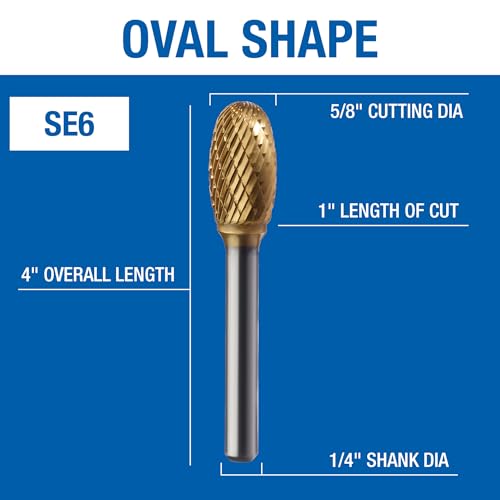 Fresa rectificadora doble corte Champion SE6 con recubrimiento TiN miniatura 2