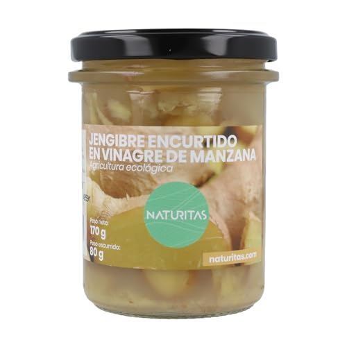 Jengibre encurtido en vinagre de manzana 170 g Naturitas Essentials | Agricultura ecológica