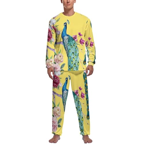 Ensemble de pyjama homme Fleurs De Paon vêtement de nuit premium