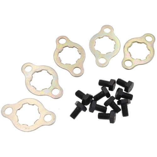 Piezas de motocicleta Adecuado Aplicable a motocicletas, 5 juegos, 17 mm, 20 mm, motor delantero, 420 n.º 428 n.º, piñón de cadena, placa de fijación, arandela de bloqueo, tornillo(17mm)