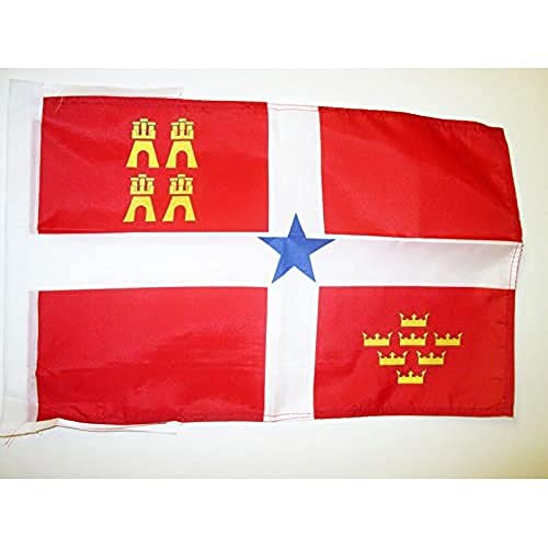 AZ FLAG Bandera de Murcia INDEPENDENTISTA 45x30cm - BANDERINA MURCIANISMO - NACIONALISTA MURCIANA 30 x 45 cm cordeles