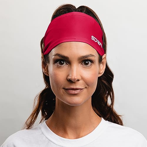 Image of Suddora Solid Color Wide Headband /Sweatband - Workout, Football, Soccer, Yoga (Red)