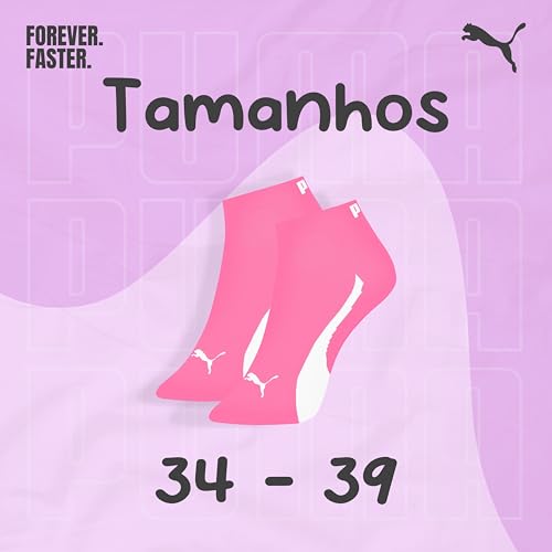 PUMA Kit 6 Pares Meia Sapatilha Esportiva Cano Curto Feminina, 2 Branco - 1 Marfim - 1 Mescla Claro