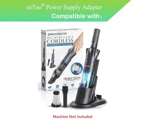 eeTao Rechargeable Charger Compatible with Ruvio PRO 8558 Handheld Vacuum Cordless 11.1V 2500mAh Battery Power Supply Adapter Cord Cable