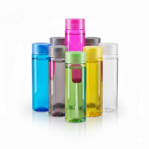 Image of RED WIND Unbreakable 1 Litre Transparent Water Bottles | Pack of 12 | Multicolor | Leakproof Screw Cap | BPA-Free | Bottles for Fridge, Gym, Home, Office, School and Travel