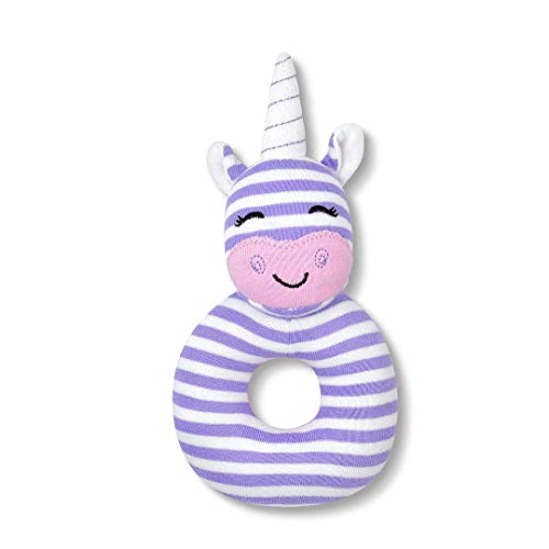 Image of Apple Park Organic Farm Buddies - Cupcake the Unicorn Teething Rattle, Baby Toy for Infants - Hypoallergenic, 100% Organic Cotton