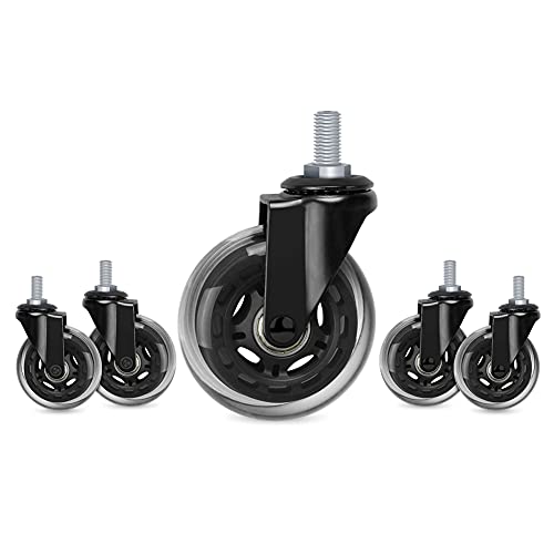 Hirate 5 Pack Office Chair Casters Wheel with 3/8