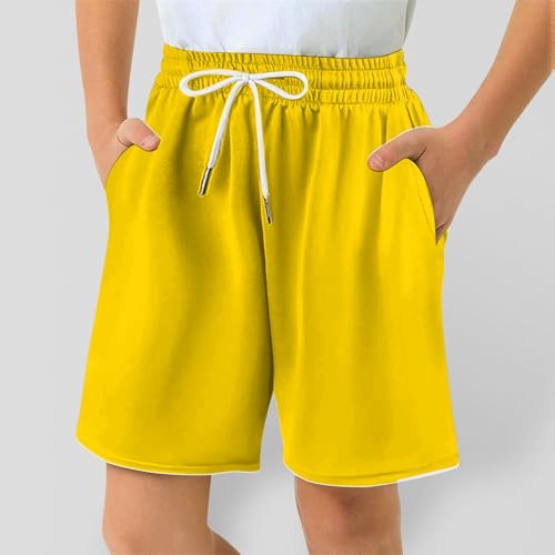 Boys Mesh Athletic Shorts Kids Youth Quick Dry Athletic Shorts Elastic Waist Sport Gym Active Short with Pockets 4-13 Years2