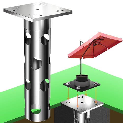 4smile In-ground umbrella base - In Ground umbrella holder stainless steel - Parasol stand outdoor base high load capacity and durable quality