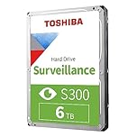 Toshiba S300 6TB Internal Surveillance Hard Drive, 3.5’’ SATA HDD, Supports up to 64 HD cameras at a 180TB/Year workload (HDWT860UZSVA)