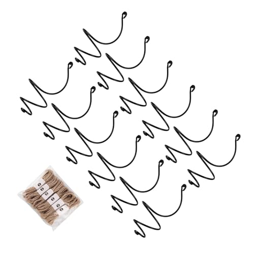TOYANDONA Metallener Luftpflanzenhalter 12 Stück mit Hanfseil Verstellbaren Spiralen und Pflanzenringen Hängende Tillandsienhalterung für Innenräume Wie Wohnzimmer und Büro