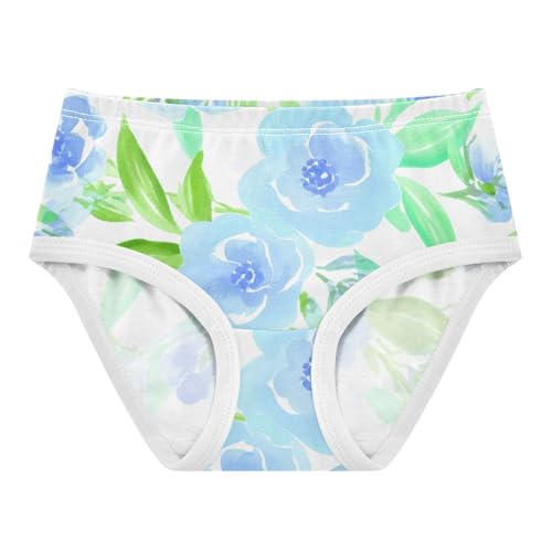 Delicate Watercolor Blue Flowers Panties for Girl Toddler Girls Underwear Cotton Animal Briefs Underpants 2t