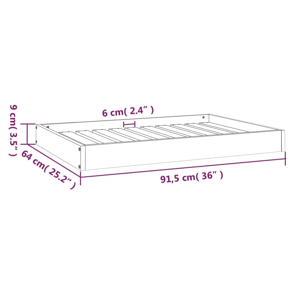 Cuccia per cani in legno di pino massiccio, 91,5 x 64 x 9 cm, robusto divano per animali domestici, con telaio antiscivolo, per cuccioli e anziani, per artrite, delicato sulle articolazioni e