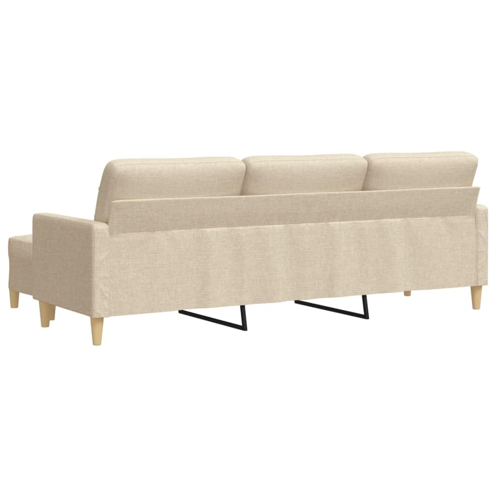 Sofa 3-osobowa z kremowym podnóżkiem, 210 cm