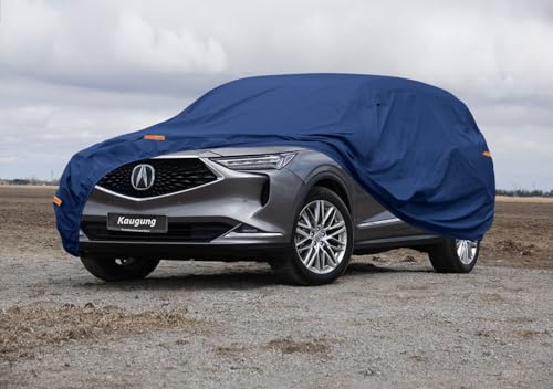 Image of Kaugung Custom Fit Car Cover for Acura MDX SUV (Type S, A-Spec, Advance, Technology, Base), Heavy Duty Waterproof All Weather Outdoor Protection, Breathable Full Exterior Cover with Air Vents