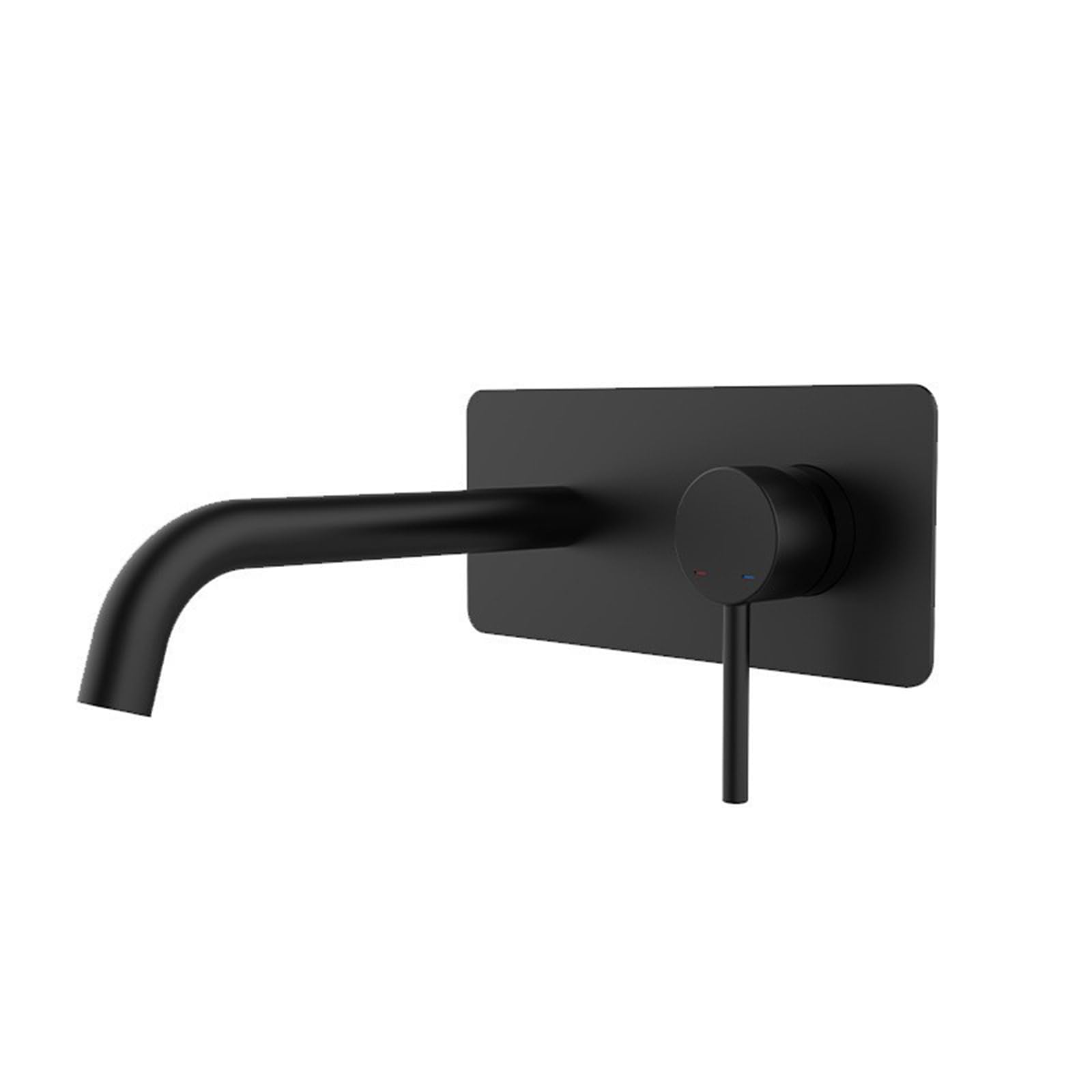 Biaoteng Black Bathroom Sink Taps Mixers Wall Mounted Single Handle Hot And Cold Brass Concealed Basin Tap Taps For Bathroom Basin