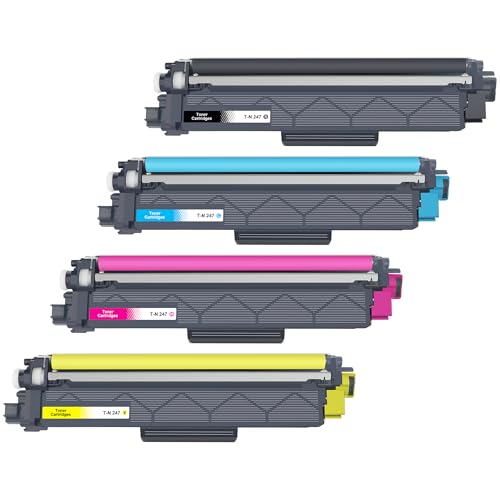 Jhaan TN 243CMYK TN247 Cartucho de Tóner Compatible para Brother TN243CMYK TN243 TN 247 para MFC L3750CDW DCP L3550CDW MFC L3750CDW MFC L3770CDW HL L3210CW HL L3230CDW HL L3270CDW 3510CDW (4 Pack)