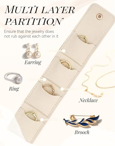 Mini Travel Jewelry Bag 2025 New Portable Foldable Faux Suede Jewelry Organizer And Storage with Buckle - Mini Travel Jewelry Roll Bag Jewelry Pouch for Earrings, Rings, Necklaces-1PCS4