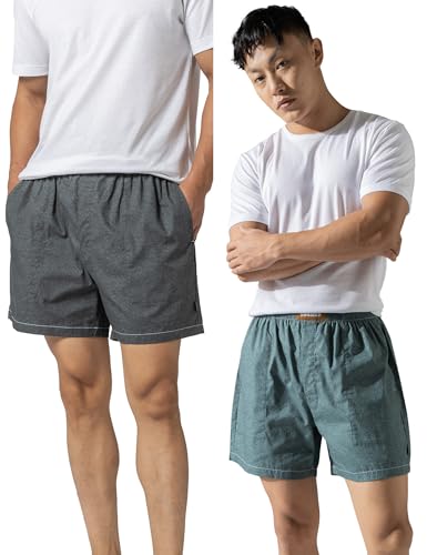 Image of DAMENSCH Regular Fit Solid 100% Soft & Durable Cotton Boxer Shorts Dual Pockets Anti-Bacterial Moisture Wicking Microfibre Waistband Ultra-Light Boxers for Men