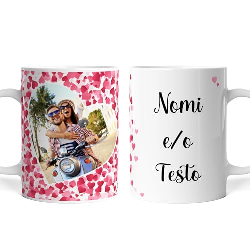 Caribu design Tazza Personalizzata con Foto e Testo Scritta Dedica - Idea Regalo Personalizzabile San Valentino Anniversario Compleanno per Lui Lei Uomo Donna Fidanzato Fidanzata Moglie Marito Coppia