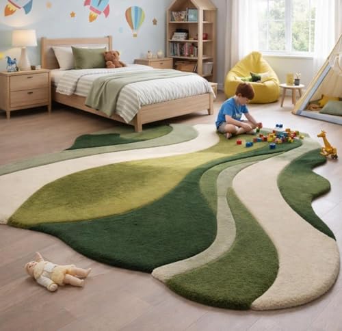 Tapete Chester Irregular Lana Verde 6' x 9'