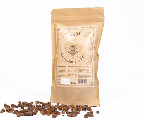2nd1 - Pan de abeja Perga natural, polen de abeja fermentado con miel, recolectado por apicultores, superalimento rico en vitaminas y minerales, para una dieta equilibrada, smoothies, muesli y yogur