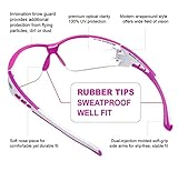 HTS HUNTERSKY Anti Fog Clear Shooting Safety Glasses for Ladies U6 UV Protection Flexible Lightweight Wrap Around with ANSI Z87.1 Pink Frame Scratch Resist - Image 6