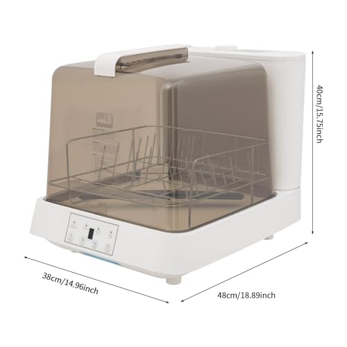 Image of Portable Countertop Dishwasher, 800W Mini Dishwasher 18.89x14.96x15.74in Dish Washing Machine with See-Through Window, Touch Control, 360 Lower Spraying for Small-Sized Houses (White-3)