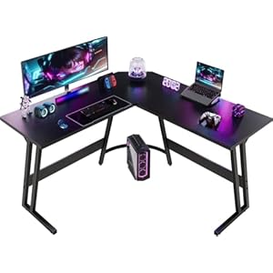Gaming Tisch, Computertisch,Eckschreibtisch,Schreibtisch L Form,Gaming Schreibtisch L-förmiger,Groß Pc Ecktisch (Schwarz Mattiert, 120x120cm)