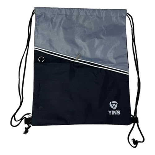 Yins Mochila de Costas Sacola Ecobag Grande Cordão Esportiva Cinza 12L