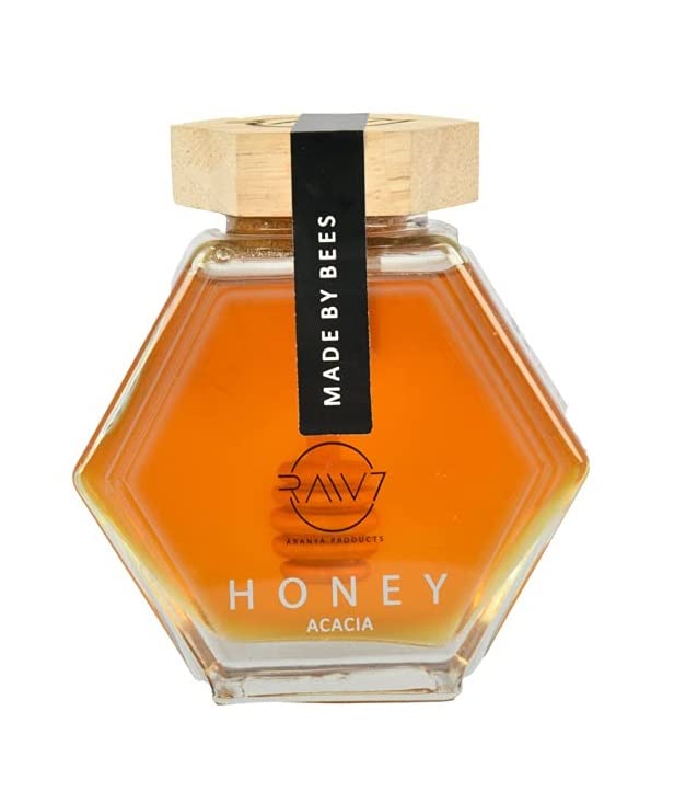 Raw7 Acacia Honey NMR tested from Germany | 100% Pure Raw and Unprocessed 450gm Honey Jar with Wooden Honey Dipper (B0965XPWB8) Amazon Price History, Amazon Price Tracker