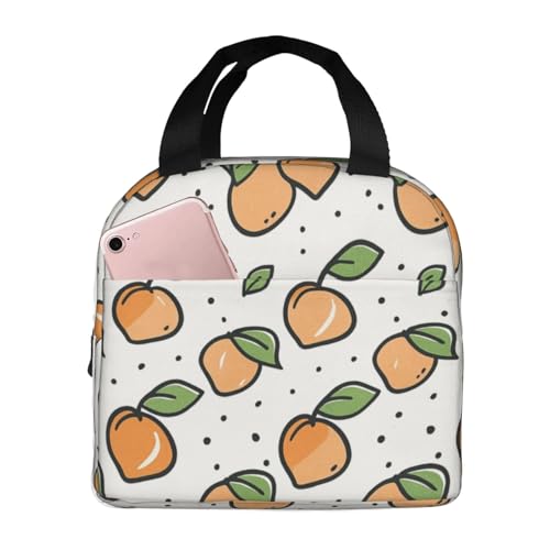 Melocotones Lindos Bolsa Merienda Portátil Bolsa Porta Alimentos Reutilizable Bolsas Nevera Para Hombre Mujer Picnic 22X20X13Cm