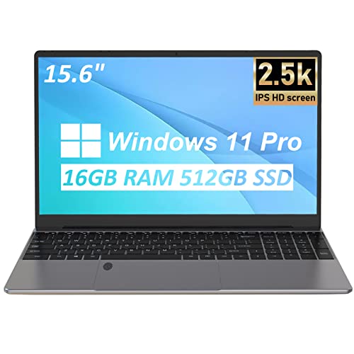 Auusda Laptop 16Gb Ram 512Gb Ssd, 15.6" 2560X1440 Qhd Computer With Intel Celeron N5095 Up To 2.9 Ghz, Backlit Keyboard, Fingerprint Unlock, Cooling Fan, Webcam, Mini Hdmi, Usb 3.0 X2, Windows 11 Pro #TOP6