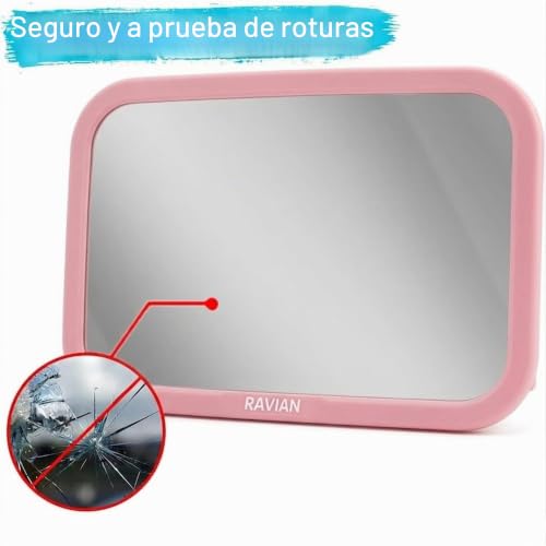 Miniatura 4 de Espejo De Coche Para Bebé Para Asiento Trasero, Esencial Para Recién Nacidos, Con Vista Trasera, Inastillable, Ajustable Para Ver La Parte Trasera Para Bebés, Niños Y Mascotas