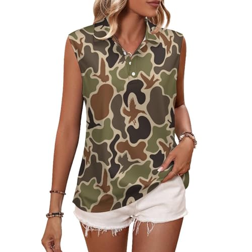 Womens Sleeveless Golf Shirt Athletic Tank Tops Ladies Casual Polo Summer Workout Wear