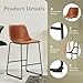 DUMOS 26 Inch Counter Height Bar Stools Set of 4, Modern Faux Leather High Barstools with Back and Metal Leg, Bar Chairs for Kitchen Island, Brown