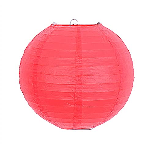 Lanterne chinoise ronde multicolore en papier pour fête de mariage, décoration d'intérieur, boule de lampe en papier (rouge, 30 cm)
