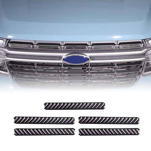 Image of Ford Maverick 2022 Carbon Fiber Front Grille Mesh Inserts Trim Cover Front Grill Mesh Clip-in Grille Guard