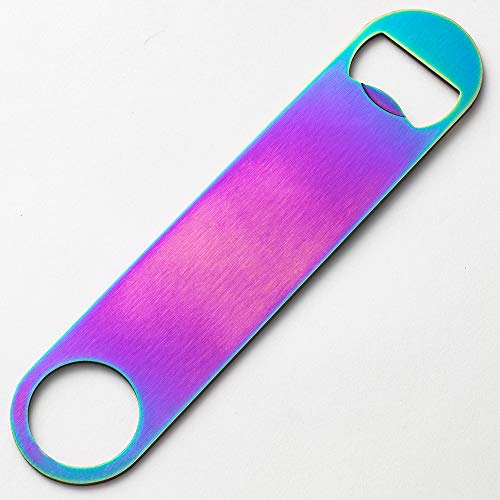 Yfs 7" Heavy Duty Stainless Steel Flat Bottle Opener, Black Simple And Effective Beer Openers #TOP6