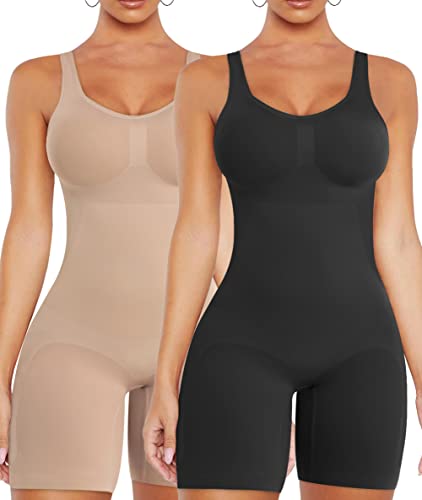 Image of VVX Shorts Bodysuit for Women Tummy Control Shapewear Seamless Sexy Butt Lifting Workout Bodycon One Piece Short Jumpsuit