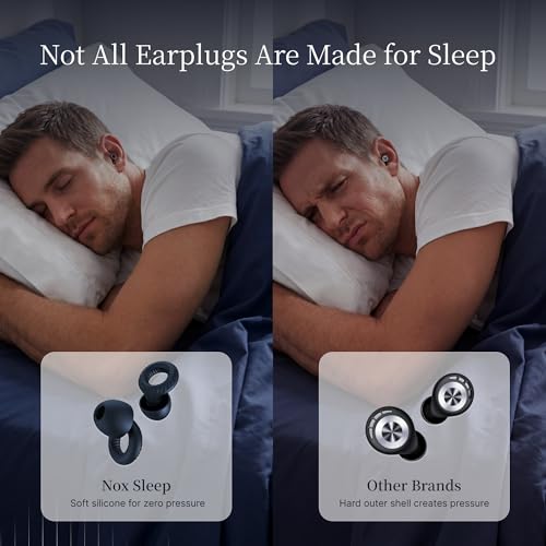 Image of Nox Sleep Earplugs for Side Sleepers - Reusable Soft Silicone Ear Plugs for Sleeping - Comfortable Noise Reducing Earplugs for Snoring, Travel & Deep Sleep - 28dB Reusable Ear Plugs