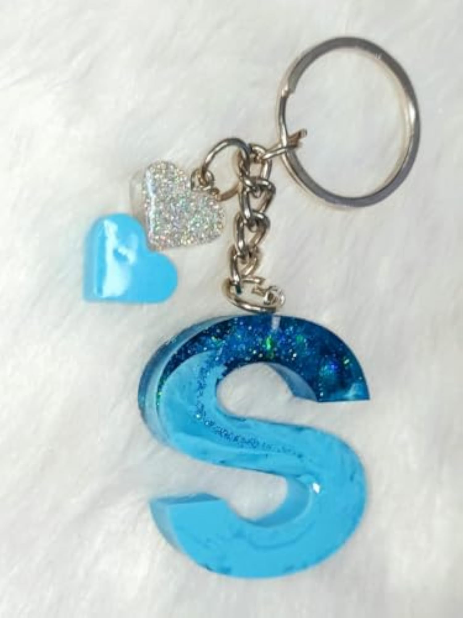 S Resin Alphabet Initial Letter Keychain for Girls