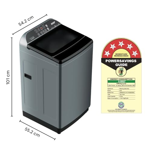 Acer 8.0 Kg 5 Star Fully-Automatic Top Loading Washing Machine (AR80QFATLH1C1IG24D, Inox Grey,10 Wash Programs, Magic Filter, Robust Motor) 11