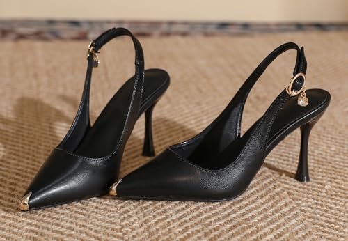 YooPrettyz Women's Closed Pointed Toe Slingback High Heels Wedding Party Dress Business Pumps Shoes2