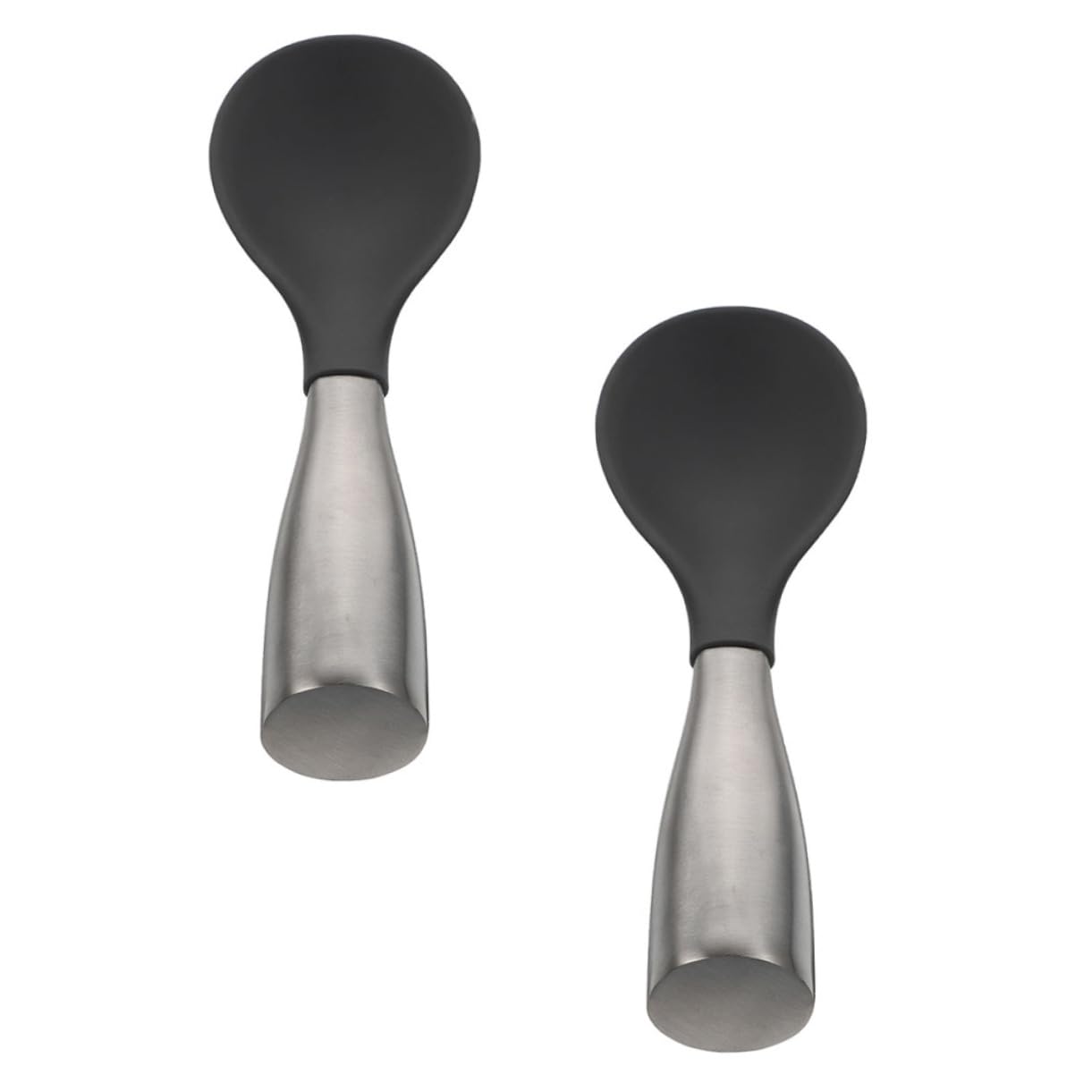 OFFSCH 2pcs Rice Spoon Serving Spoons Rice Scooper Serving Spatula Serving Steel Spoons Silicon Serving Utensils Scoops Kitchen Gadgets Kitchen Supplies Grey Stainless Steel