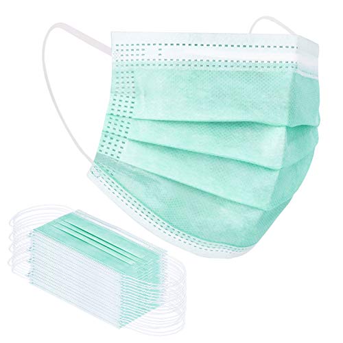 Image of Borje Green Disposable Face Mask 100 Pcs Green Face Masks 3 Ply Protection Masks