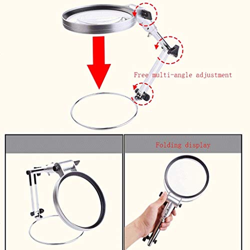 Loupe de bureau flexible éclairée en verre pour artisanat et établi