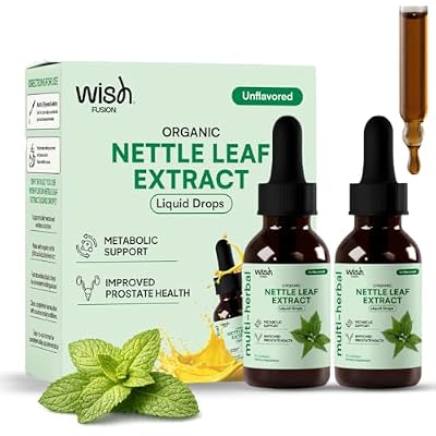 Nettle Extract Liquid Drops | Nettle Leaf Supplement for Allergy, Hair, Urinary & Inflammation | Organic Urtica Dioica 590mg Unflavored | 2 Pack 30ml Each