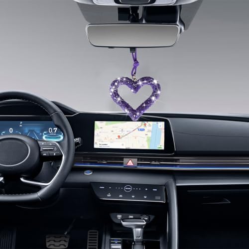 image for Mandark Bling Heart Car Hanging Accessories, Crystal Rhinestone Vehicl