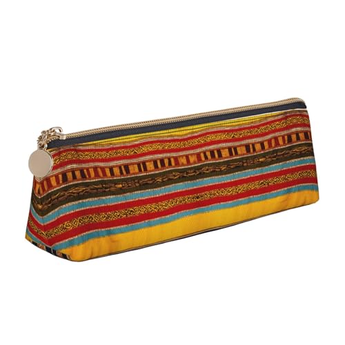 WenDang La bolsa de almacenamiento de artículos de papelería de cuero triangular con patrón nativo americano y almacenamiento de artículos de papelería de vacaciones son artículos esenciales de viaje,